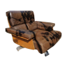 Swivel leather armchair