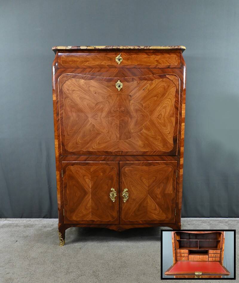 Precious wood secretary, Louis XV – Late 18th century