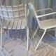 Pair of white garden armchairs