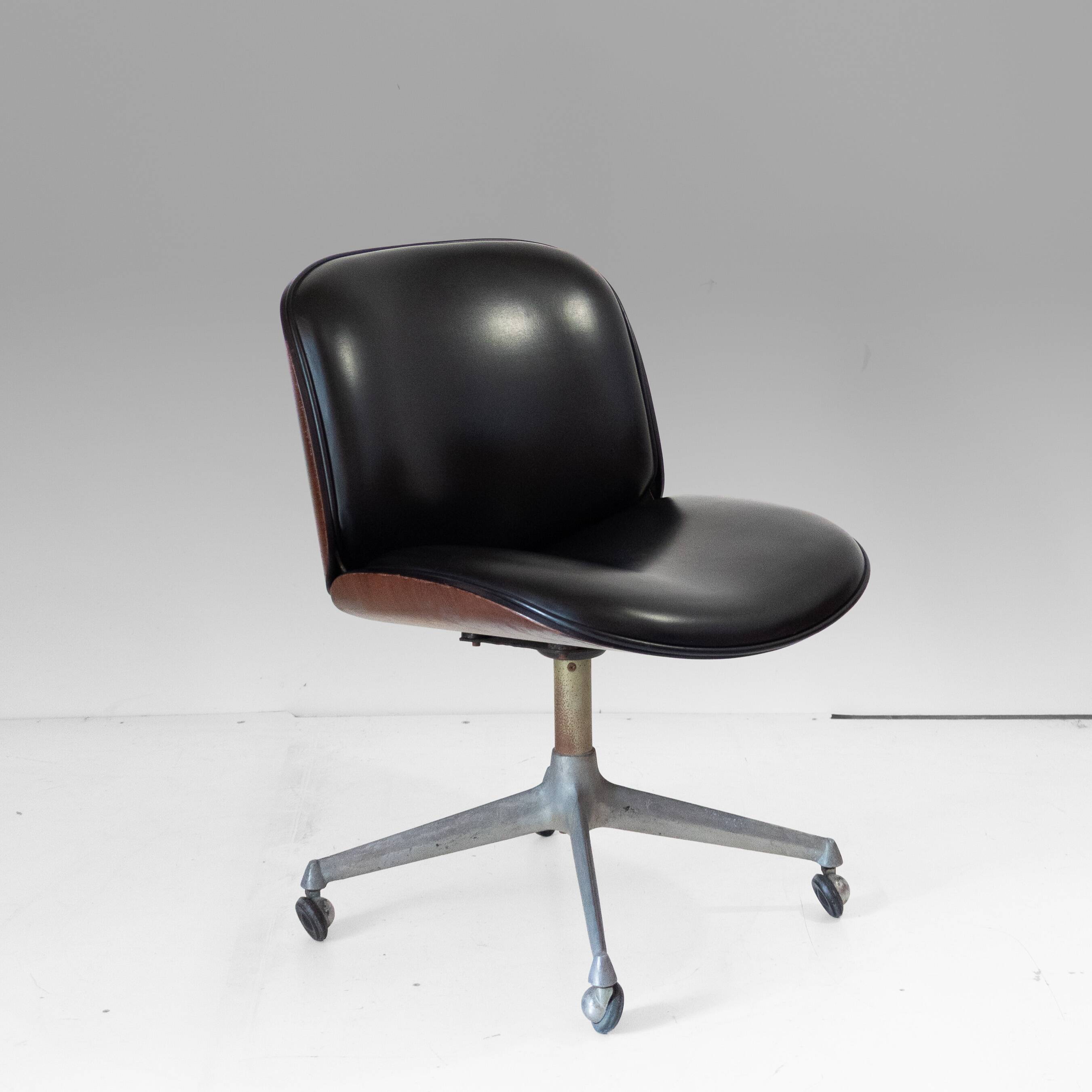 First Edition "Parioli"  Leather Office Chair by Ennio Fazioli for MIM Roma