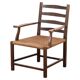 Danish Stained Oak Armchair with Cane and Spindle Back, 1940s