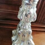 Pair of mercurized glass candle holders