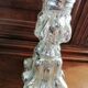 Pair of mercurized glass candle holders