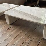 Coffee table in carrara marble with 3 modular elements, italian design ca 1970