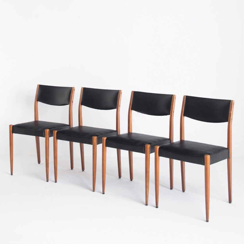 Set of 4 Scandinavian style chairs, France, 1960s