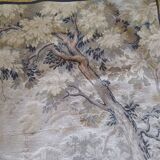 old braided wall tapestry the wolf and the lamb