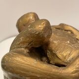 Sculpture of an embracing couple 20th century signed