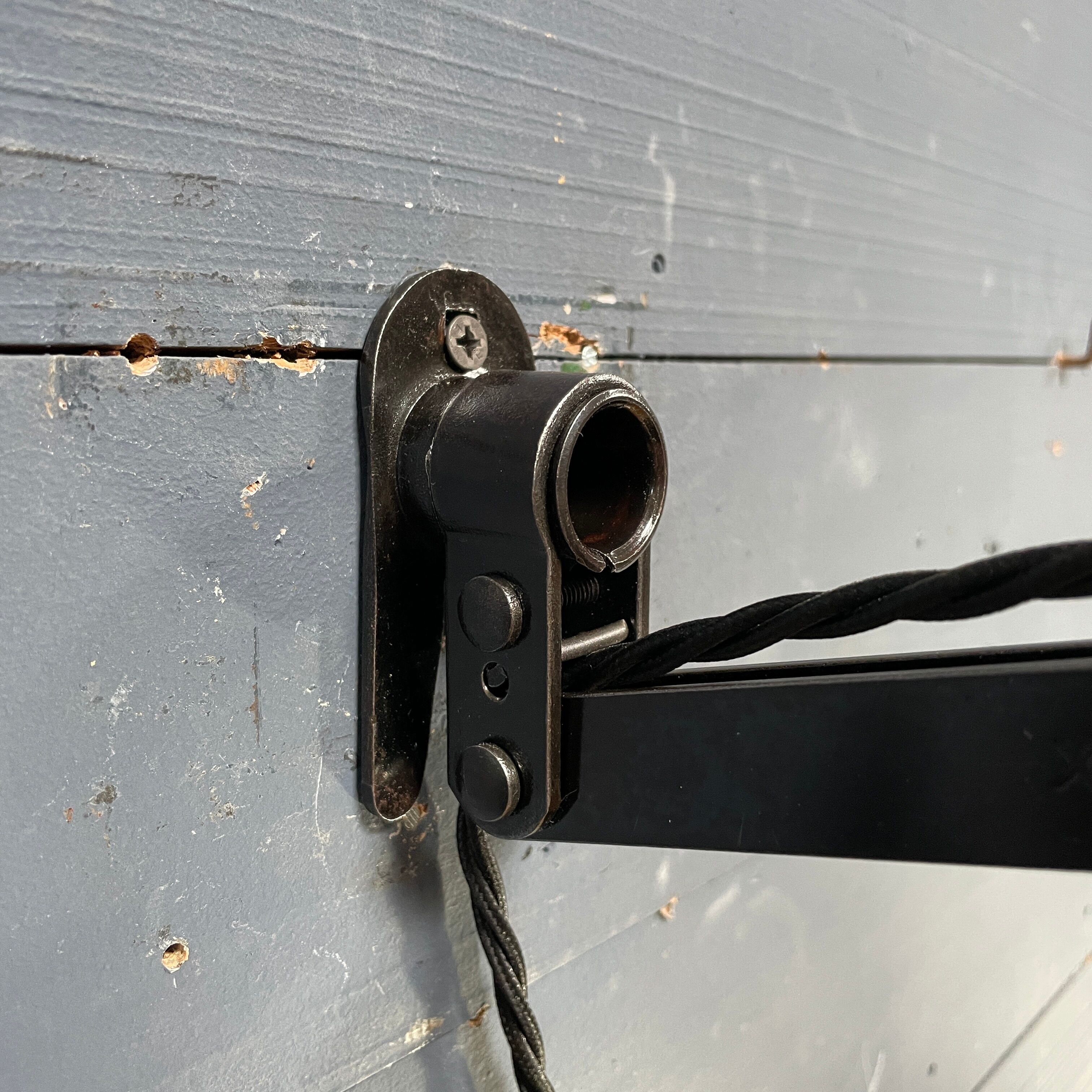 Industrial Fabrilux wall lamp with gray enamel shade