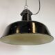 Industrial Black Enamel Factory Lamp with Cast Iron Top, 1950s