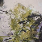 Zao wou-ki: abstract mountain landscape - original lithograph