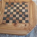 Rustic chess game 13 ", medium size, chessboard with 32 pieces, olive wood game with shooting