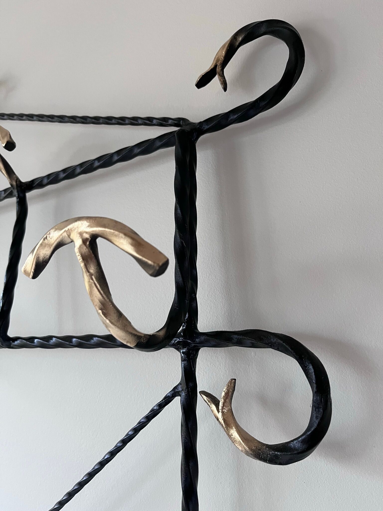 Wrought iron coat rack