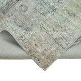 Hand-Knotted Anatolian Contemporary 170 cm x 240 cm Blue Patchwork Rug