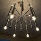 Very large vintage 12-light chandelier by Sciolari - 1970s (Space Age)