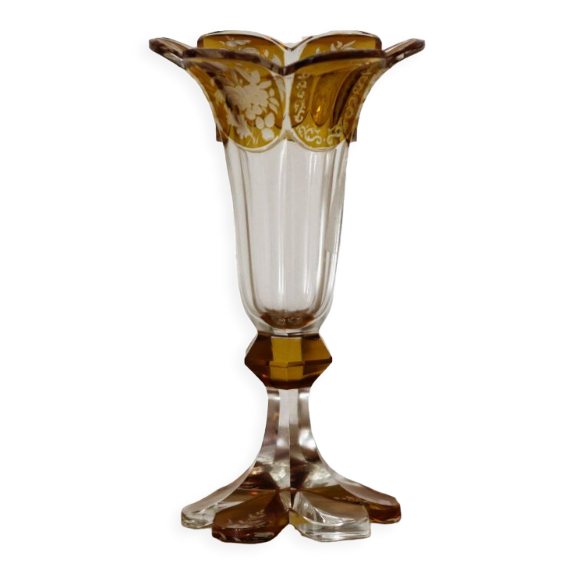 Bohemian crystal cornet vase