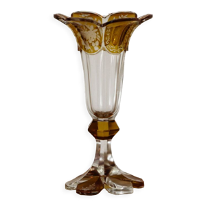 Vase cornet en cristal de Bohème