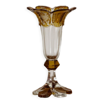 Bohemian crystal cornet vase