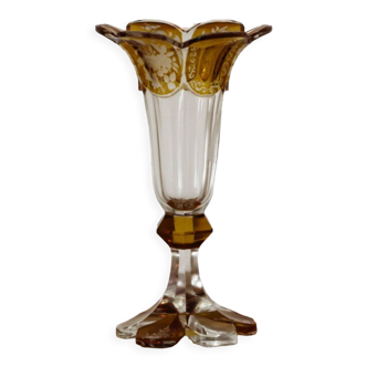 Vase cornet en cristal de Bohème