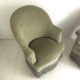 Paire de fauteuils crapaud vert