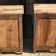 Pair of walnut bedsides from the 1950s patinated in lectoure blue