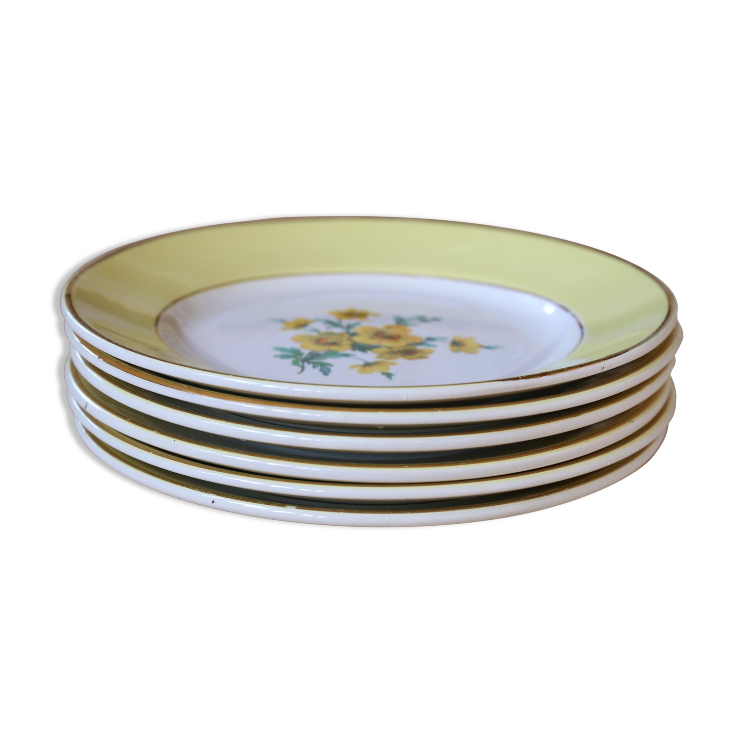 6 old plates Digoin & Sarreguemines