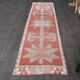 1970s Turkish Oushak Handmade Wool Cotton Red Runner Rug 90x304