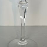 Set of twelve glasses in crystal tinted in different colours and cut with stars.