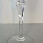 Set of twelve glasses in crystal tinted in different colours and cut with stars.