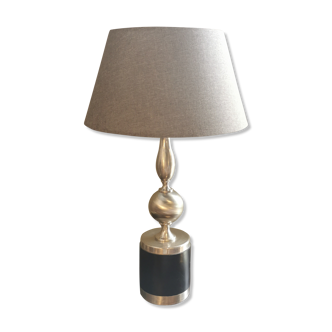 Lampe vintage 70 acier et cuir