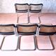 Set de 5 chaises B32 Cesca laque noire par Marcel Breuer années 80 Made in Italy