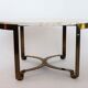 Italian mid-century brass and travertine marble coffee table, 1970