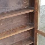 Old wooden glazed wall cabinet
