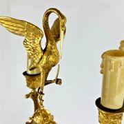 Barbedienne (attributed to), pair of candelabra with storks