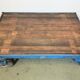 Large blue industrial coffee table cart, 1960s