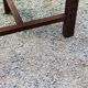 Set of three brutalist tripod armchairs in carved solid oak