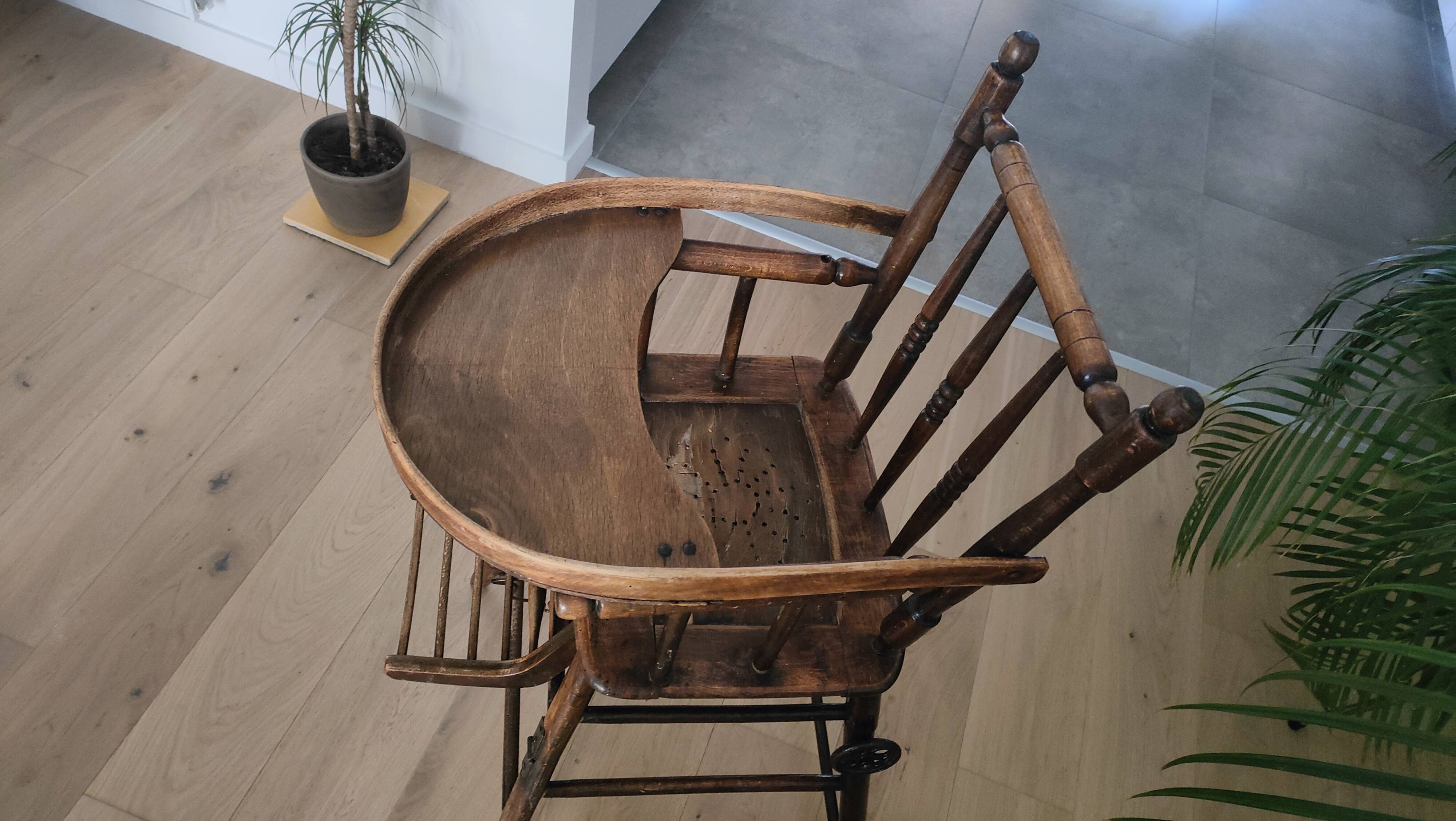 Antique baby high chair