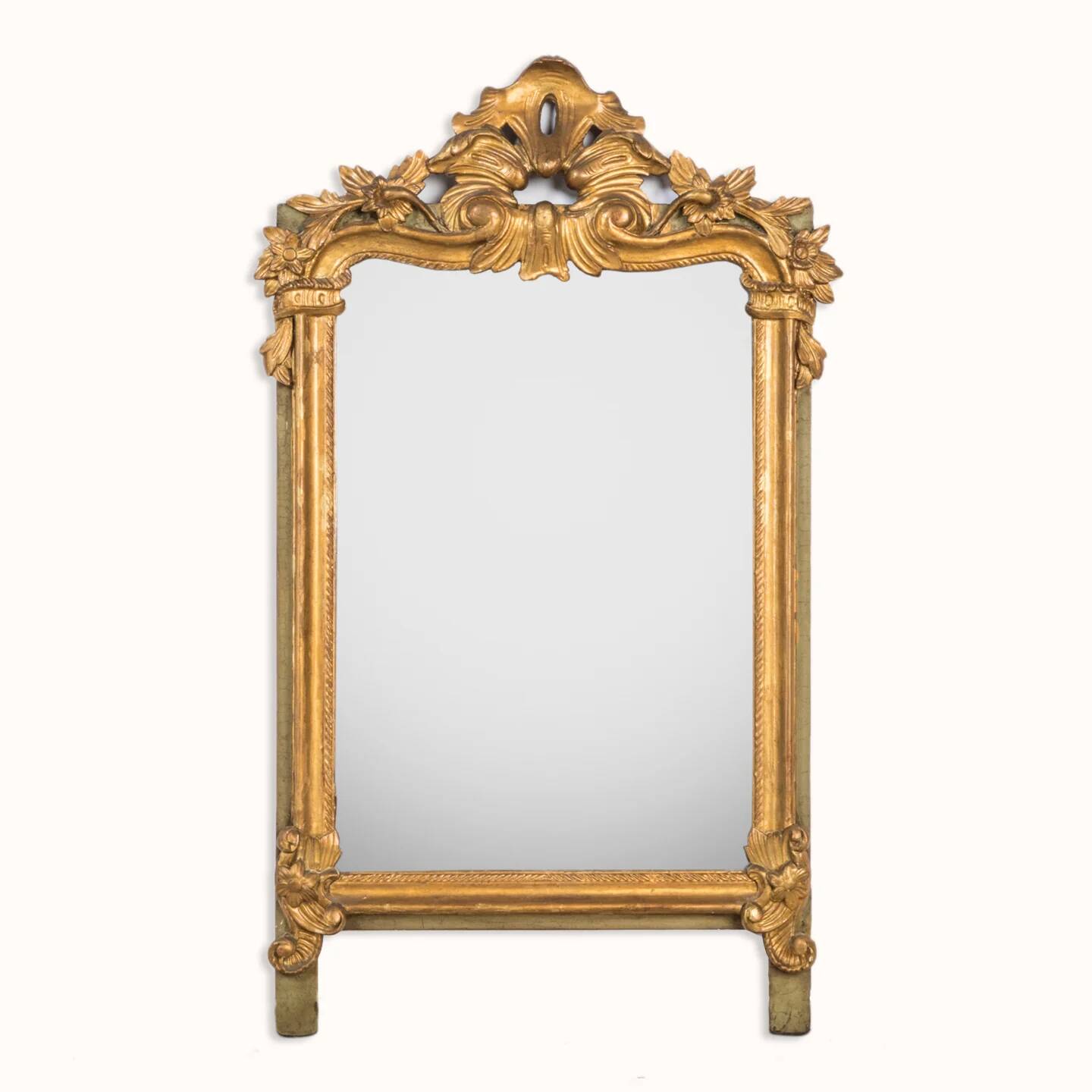Antique flowered mirror from the 19th century.