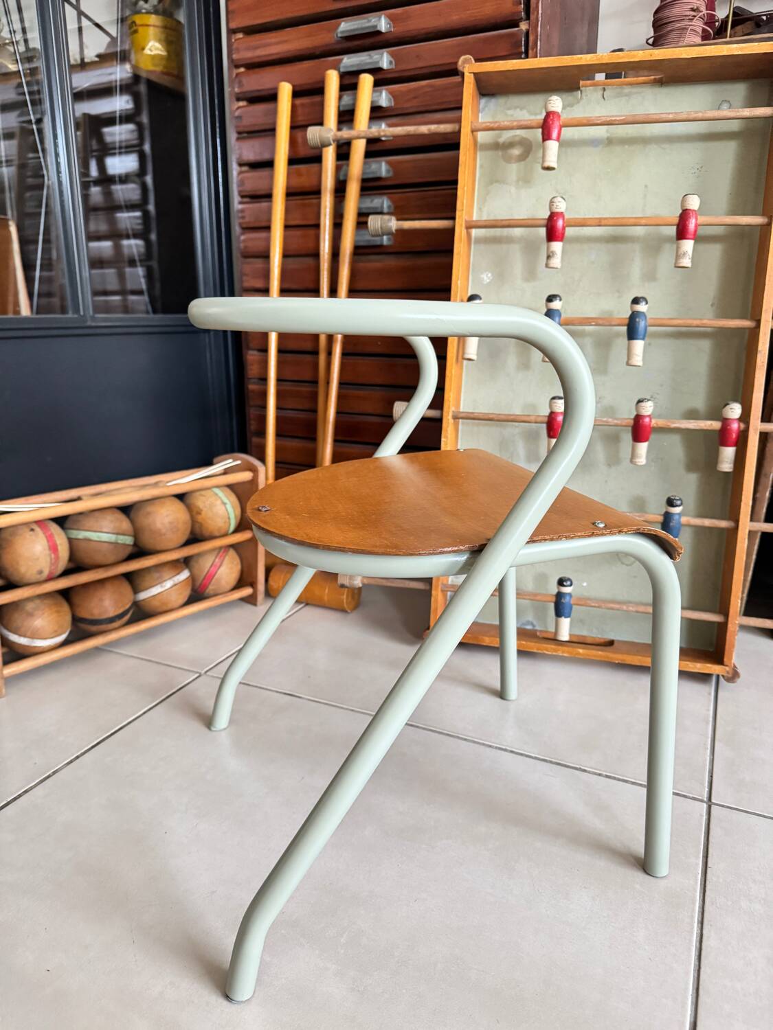 Hitier school chair in metal and wood