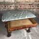 Louis XIII style table desk in oak with marble top