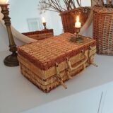 Vintage wicker suitcase