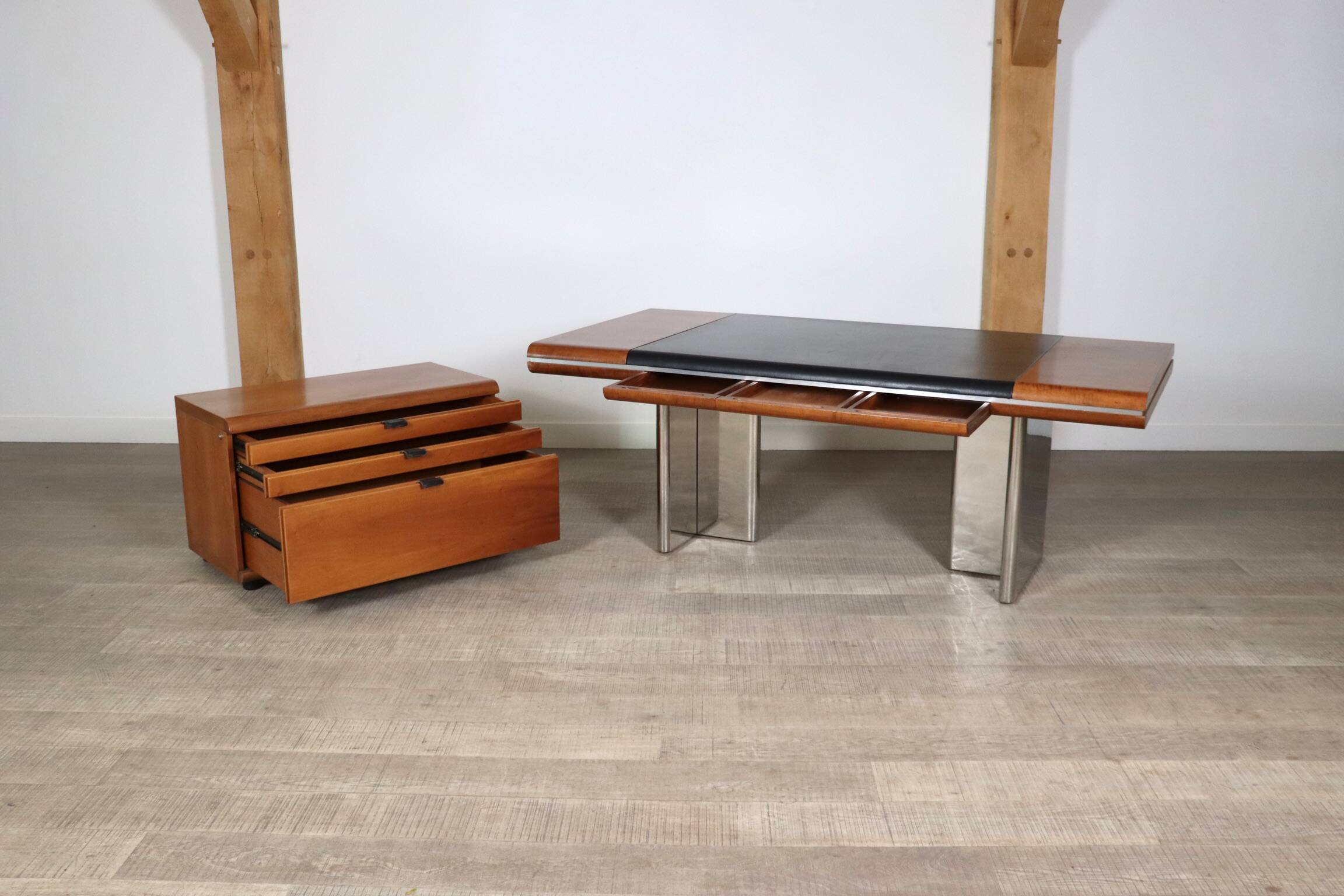Hans Von Klier For Skipper Executive Desk And Credenza, Italy, 1970s