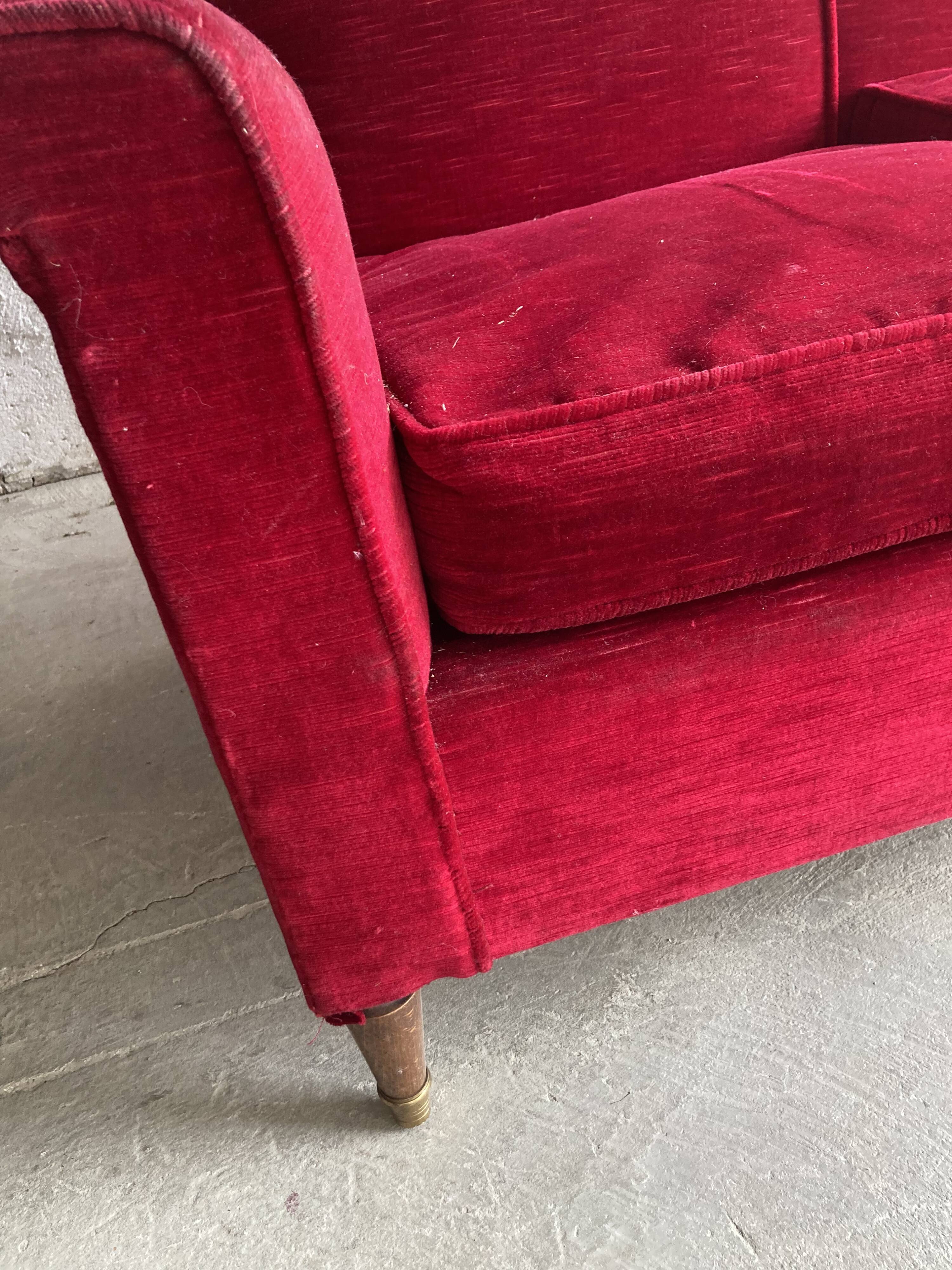 Vintage velvet sofa