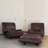 Michel Ducaroy line Roset model Marsala 2 armchair, 1 pouf
