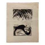 Intaglio print "The Cat"