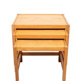 Solid Pine nesting tables Design Kurt Østervig 1960s Denmark