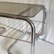 Coffee table tubular chrome structure and smoked glass - 1970s