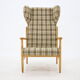 1960s Rare Beech Wing Armchair by ULUV, Czechoslovakia