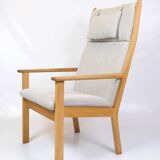 Armchair With High Back Model GE284 Made In Oak By Hans J. Wegner For Getama