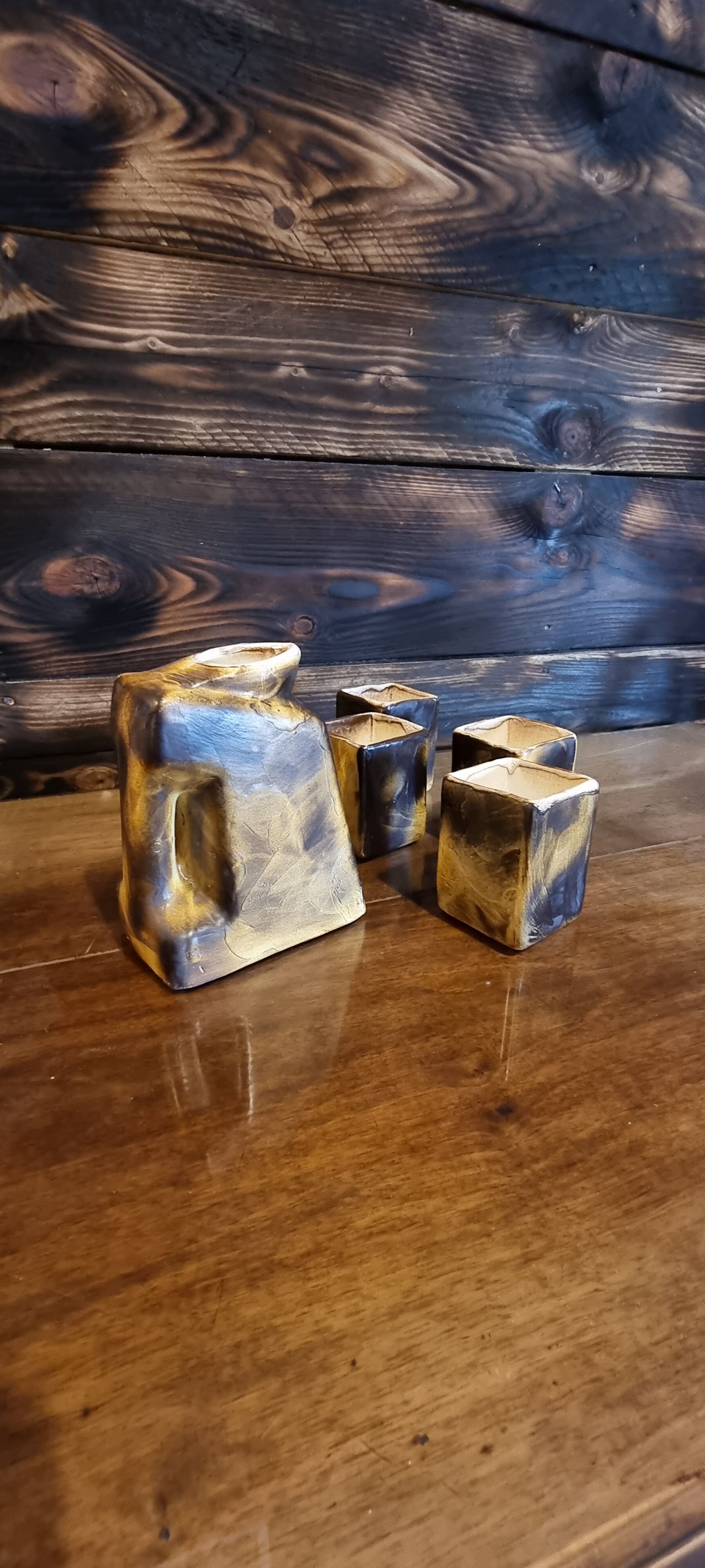 Pitcher and Vallauris glasses