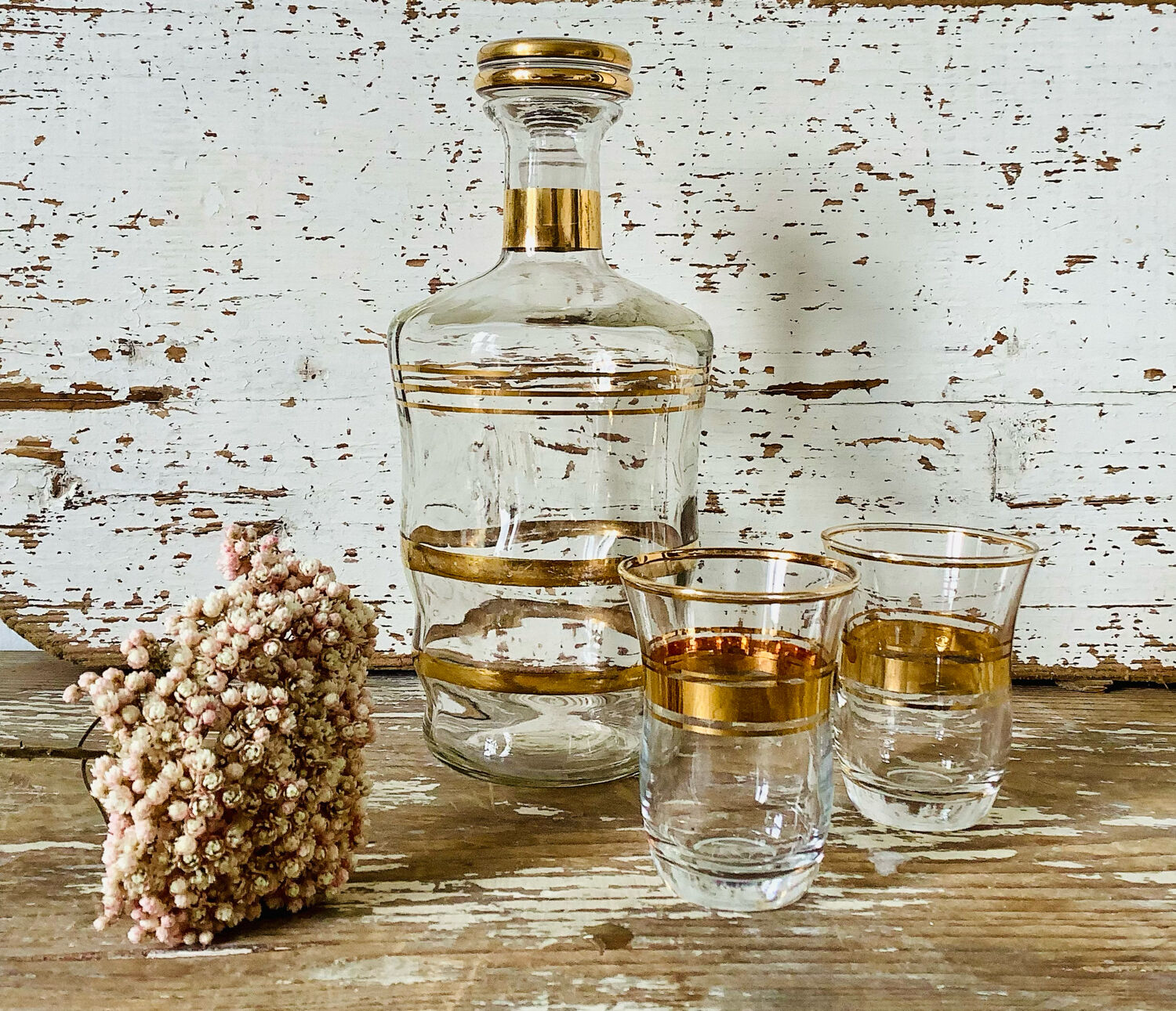Carafe and shot glasses